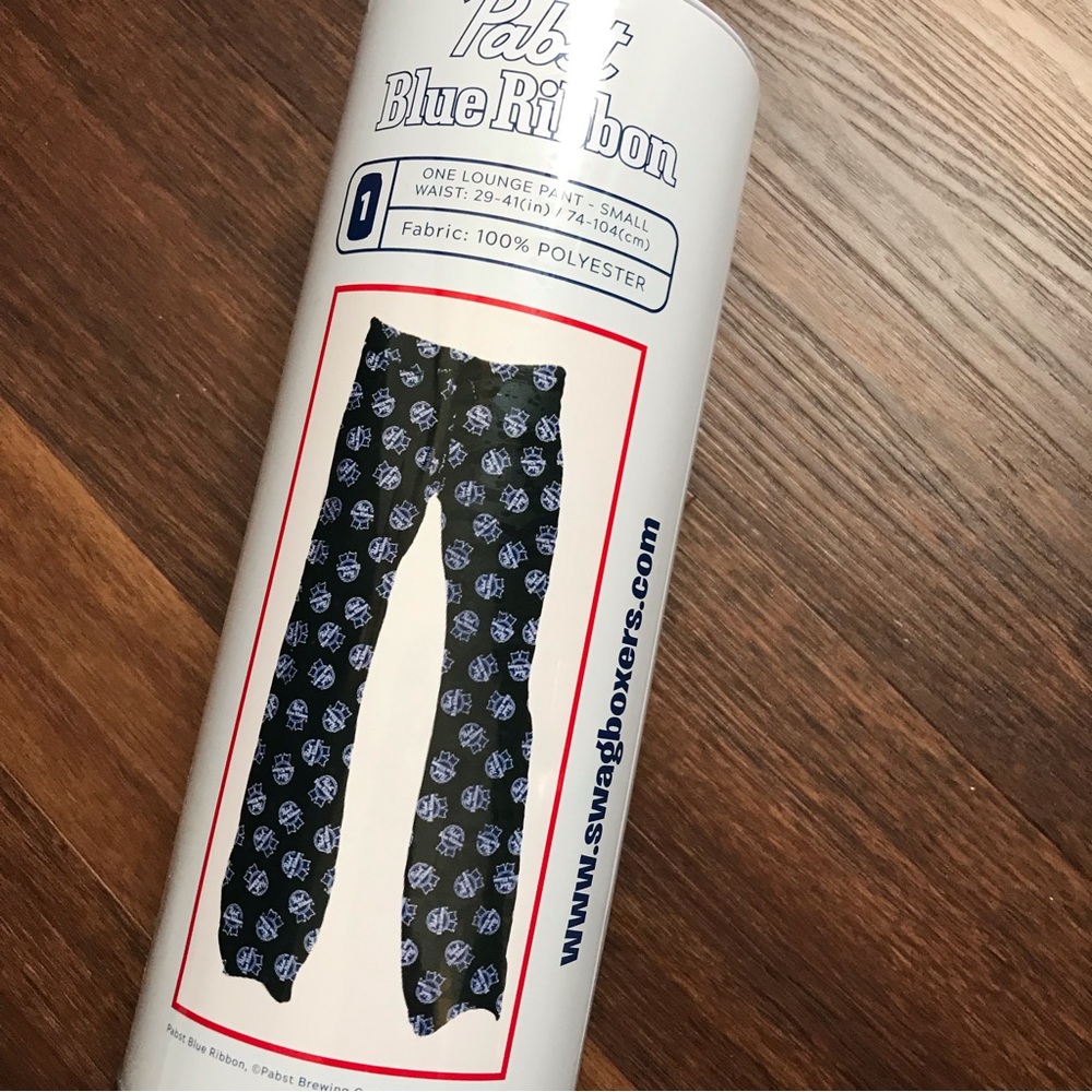 Pabst Blue Ribbon Logo Collectibles Long Lounge Pants Size S Blue NEW Unisex